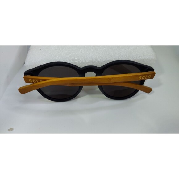 SOLO Peru Women's Sunglass Black And Bamboo Wood Temples Cat Eyes 50-21-140 - Picture 11 of 11
